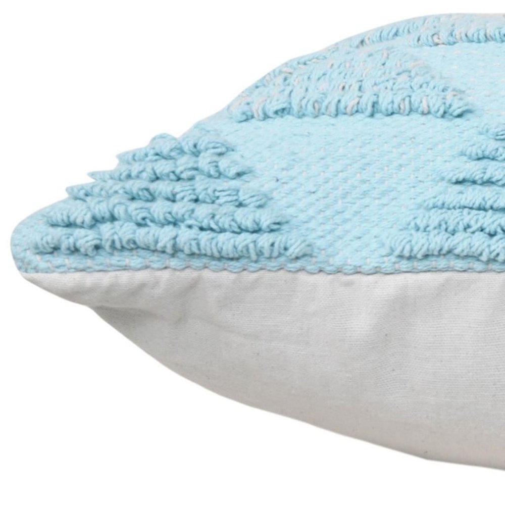 20" X 20" Heathered Gray And Off-White 100% Cotton Geometric Zippered Pillow