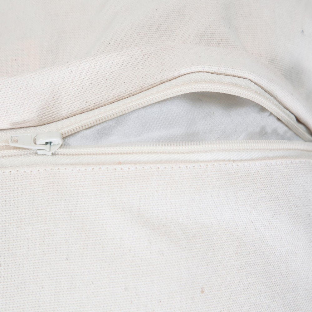20" X 20" Heathered Gray And Off-White 100% Cotton Geometric Zippered Pillow