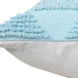 20" Blue And Off White Geometric Cotton Throw Pillow