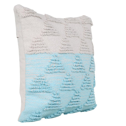 20" X 20" Heathered Gray And Off-White 100% Cotton Geometric Zippered Pillow