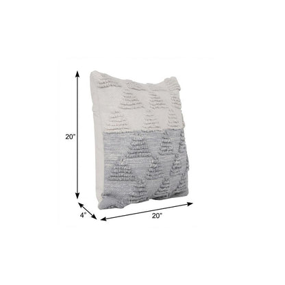 20" X 20" Pink And Off-White 100% Cotton Geometric Zippered Pillow