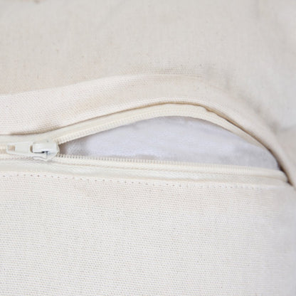 20" X 20" Bright Blue And Off-White 100% Cotton Geometric Zippered Pillow