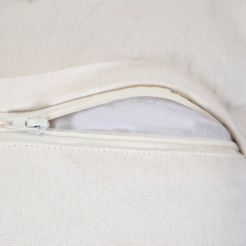 20" X 20" Bright Blue And Off-White 100% Cotton Geometric Zippered Pillow