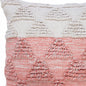20" X 20" Pink And Off-White 100% Cotton Geometric Zippered Pillow