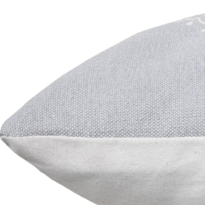 20" X 20" Blue And White 100% Cotton Geometric Zippered Pillow