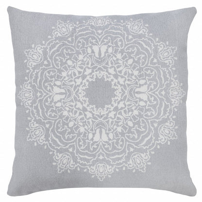 20" X 20" Jet Black And White 100% Cotton Geometric Zippered Pillow