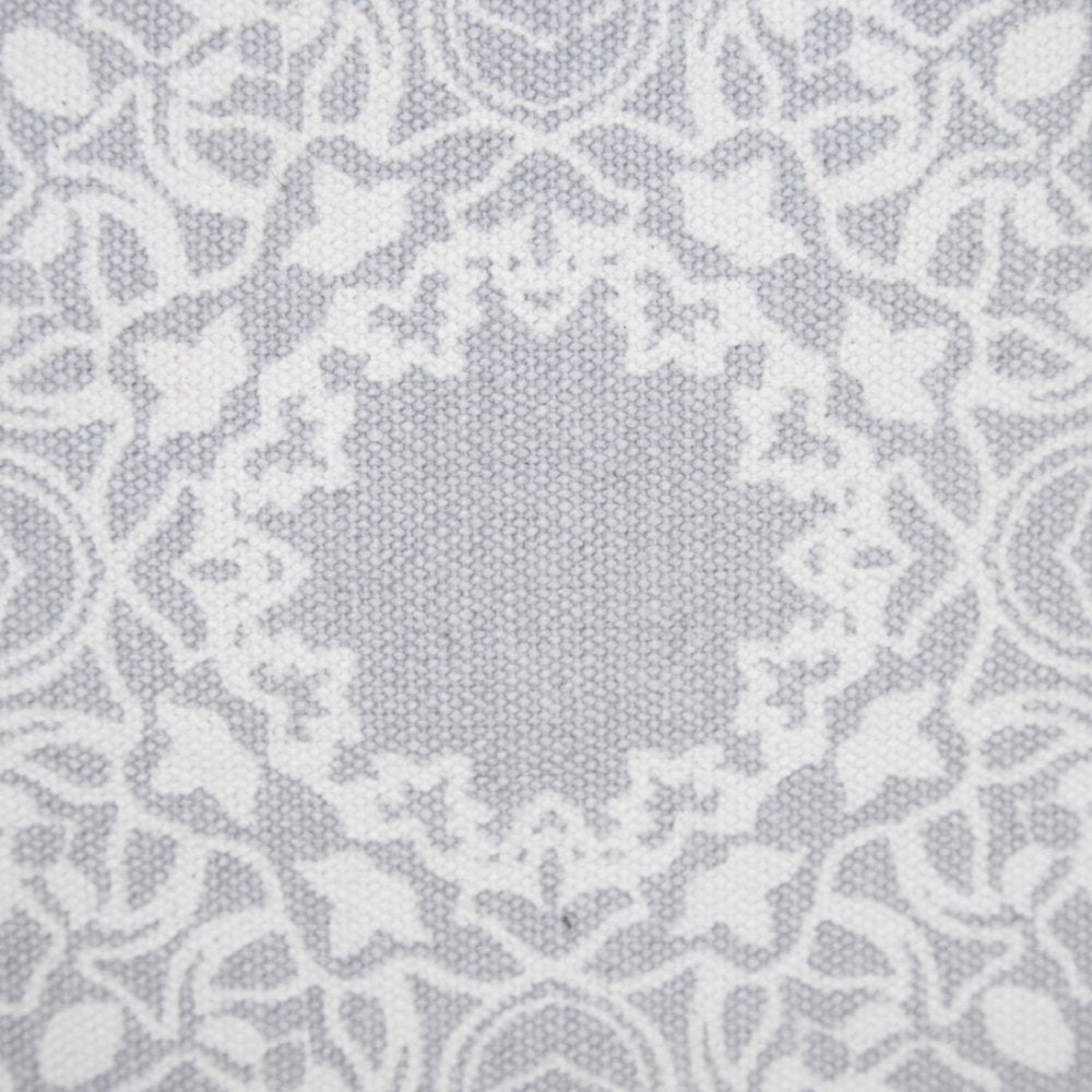 20" X 20" Pale Gray And White 100% Cotton Geometric Zippered Pillow