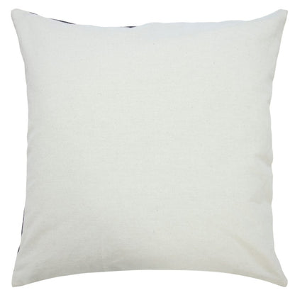 20" X 20" Pale Gray And White 100% Cotton Geometric Zippered Pillow