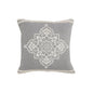 24" X 24" Light Gray And White 100% Cotton Geometric Zippered Pillow