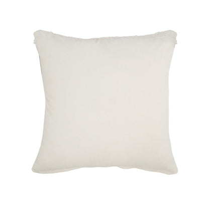 24" X 24" Light Gray And White 100% Cotton Geometric Zippered Pillow