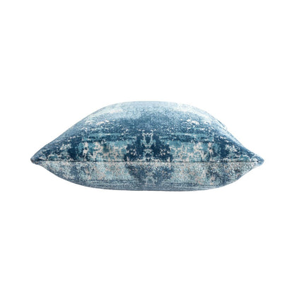 20" Blue And Ivory Abstract Throw Pillow