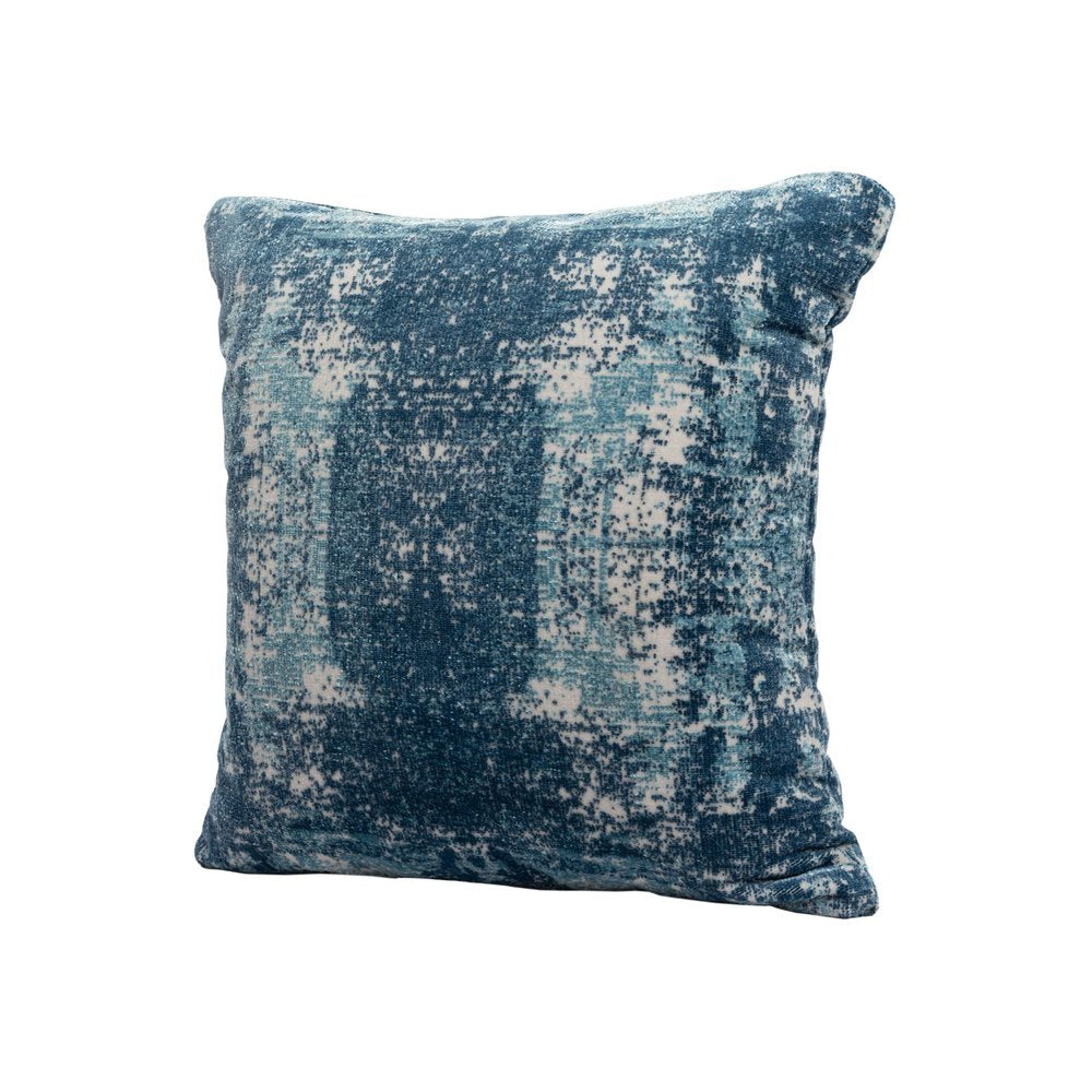 20" Blue And Ivory Abstract Throw Pillow