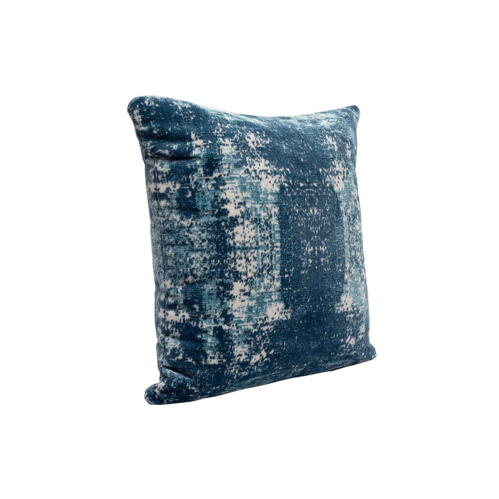 20" Blue And Ivory Abstract Throw Pillow