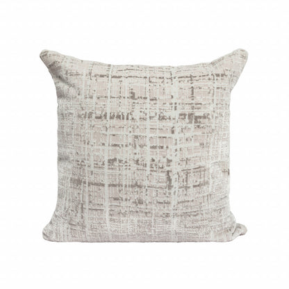 20" X 20" Gray And Beige Polyester Abstract Zippered Pillow