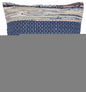 18" X 18" Blue White Red And Yellow 100% Cotton Striped Zippered Pillow