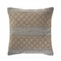 20" Beige And Gray Cotton Geometric Throw Pillow