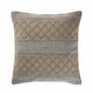 20" Beige And Gray Cotton Geometric Throw Pillow