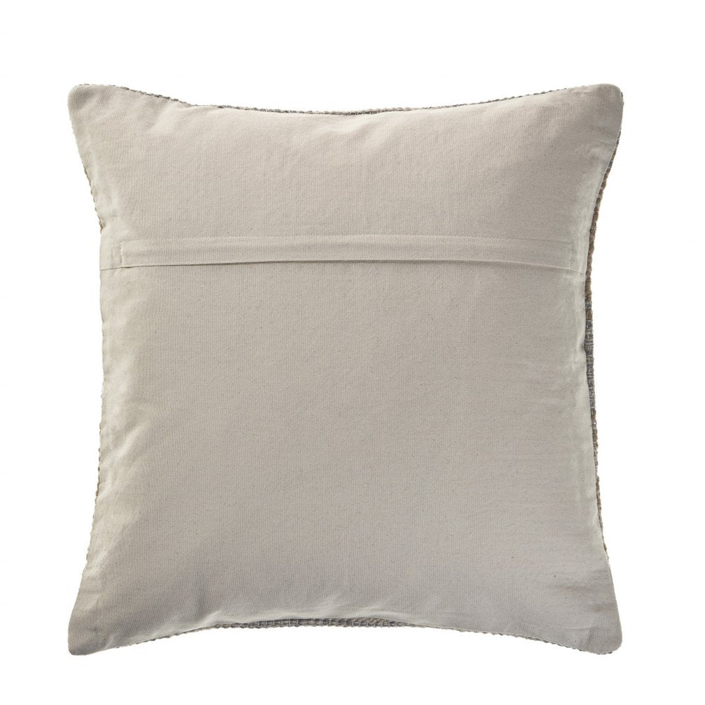 20" Gray And Black Geometric Cotton Throw Pillow