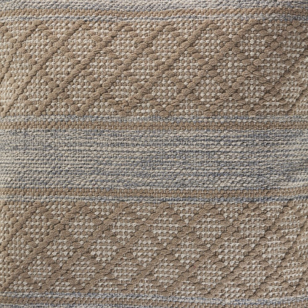 20" Gray And Black Geometric Cotton Throw Pillow