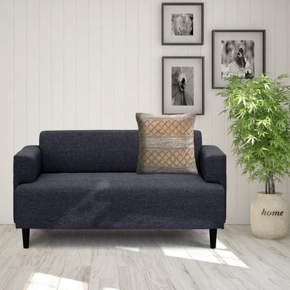 20" Beige And Gray Cotton Geometric Throw Pillow