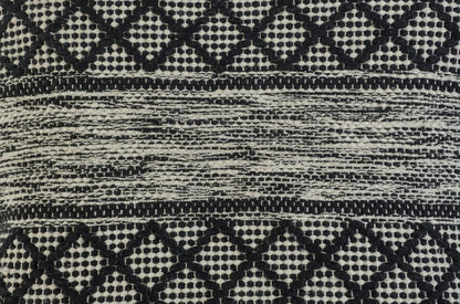 20" Beige And Gray Cotton Geometric Throw Pillow