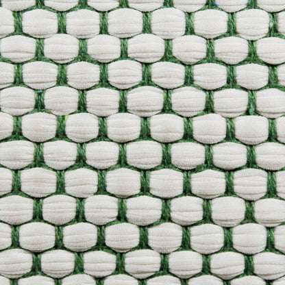 20" X 20" Jade Green And White 100% Cotton Geometric Zippered Pillow