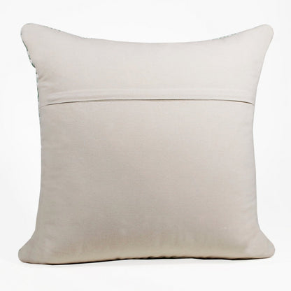 20" X 20" Jade Green And White 100% Cotton Geometric Zippered Pillow