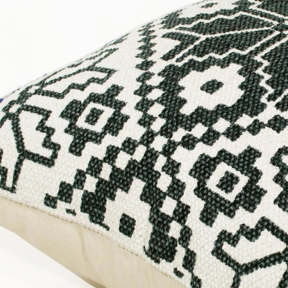 20" Blue and White Throw Pillow