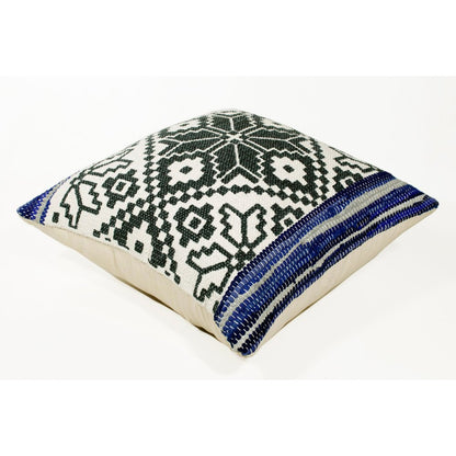 20" Blue and White Throw Pillow