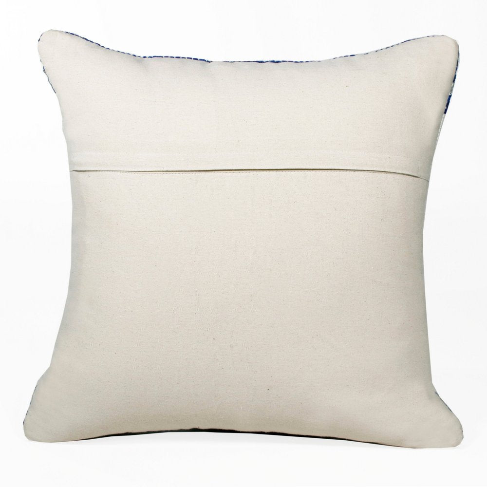 20" Blue and White Throw Pillow