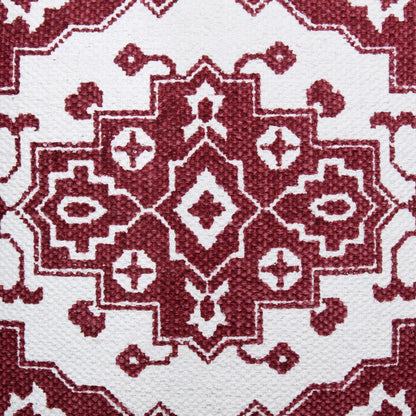 20" Red and White Throw Pillow