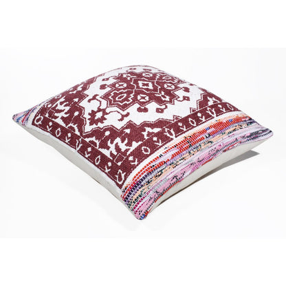 20" Red and White Throw Pillow
