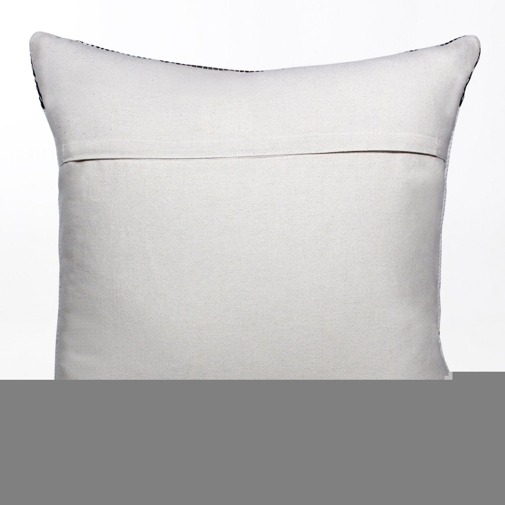 20" Black and White Geometric Cotton Throw Pillow
