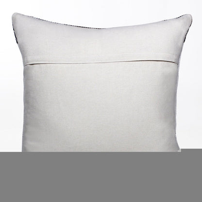 20" Black and White Geometric Cotton Throw Pillow