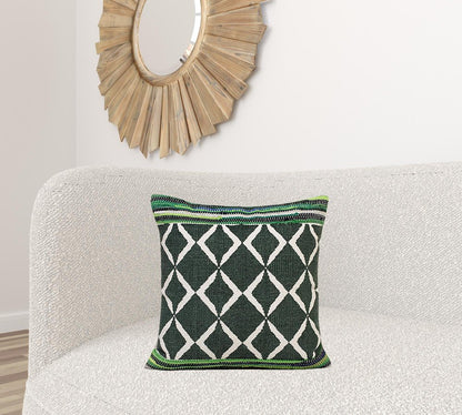 20" Blue and Green Throw Pillow