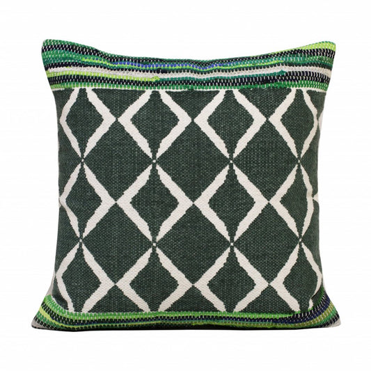 20" Blue and Green Throw Pillow