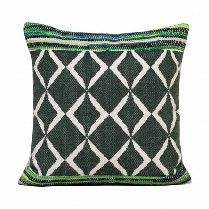 20" Blue and Green Throw Pillow