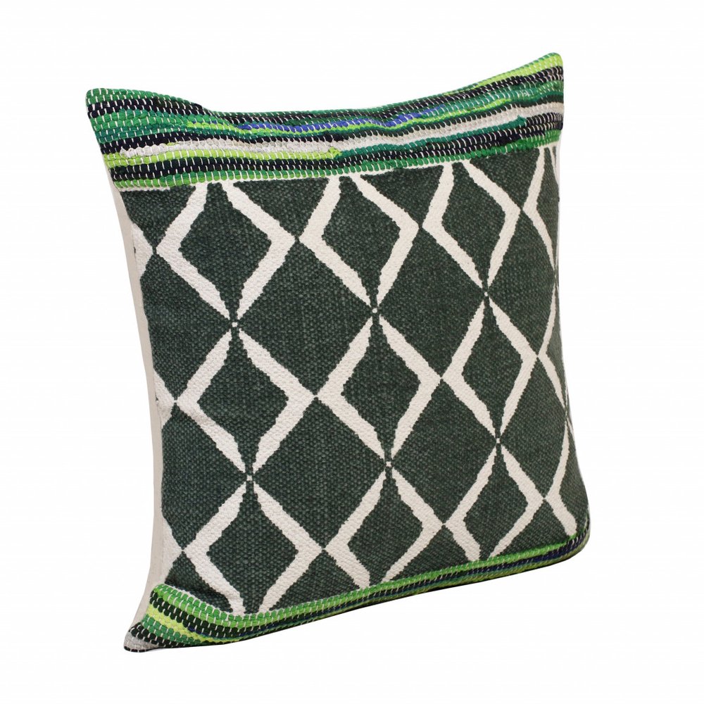 20" Blue and Green Throw Pillow