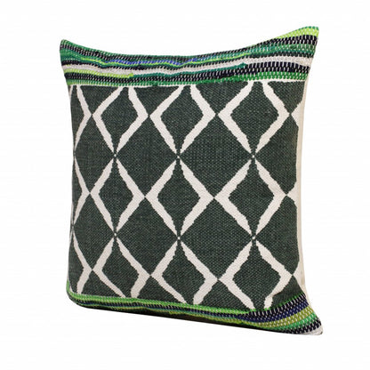 20" Blue and Green Throw Pillow