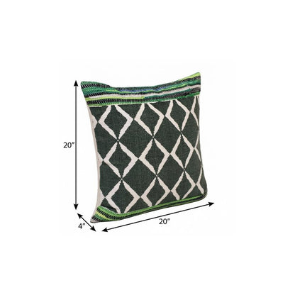 20" Blue and Green Throw Pillow