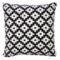 20" X 20" Black And White 100% Cotton Geometric Zippered Pillow