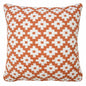 20" Orange And White Geometric Cotton Throw Pillow