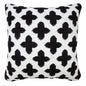 20" X 20" White And Black 100% Cotton Geometric Zippered Pillow