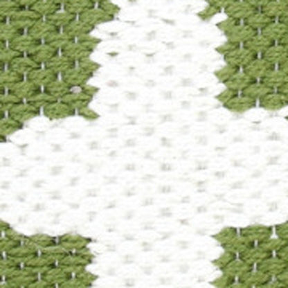 20" X 20" Green And White 100% Cotton Geometric Zippered Pillow