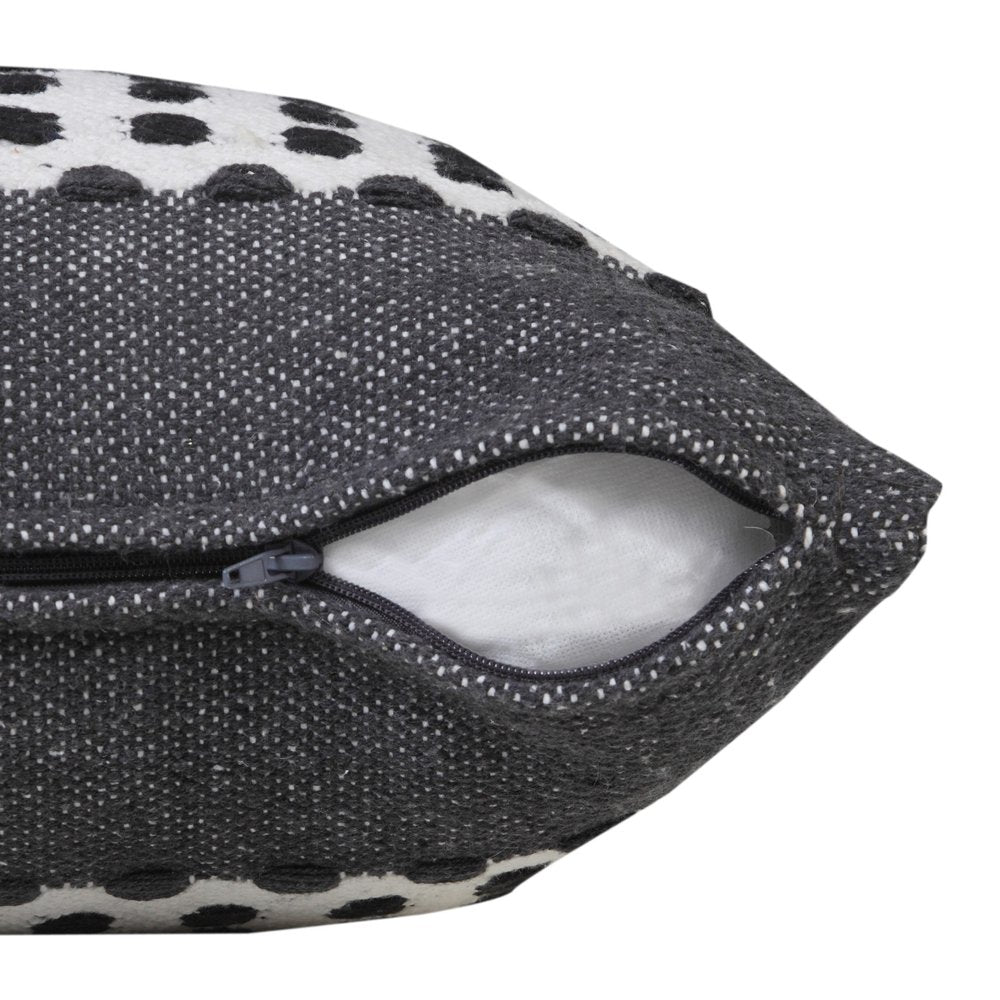 20" Black Gray and White Throw Pillow