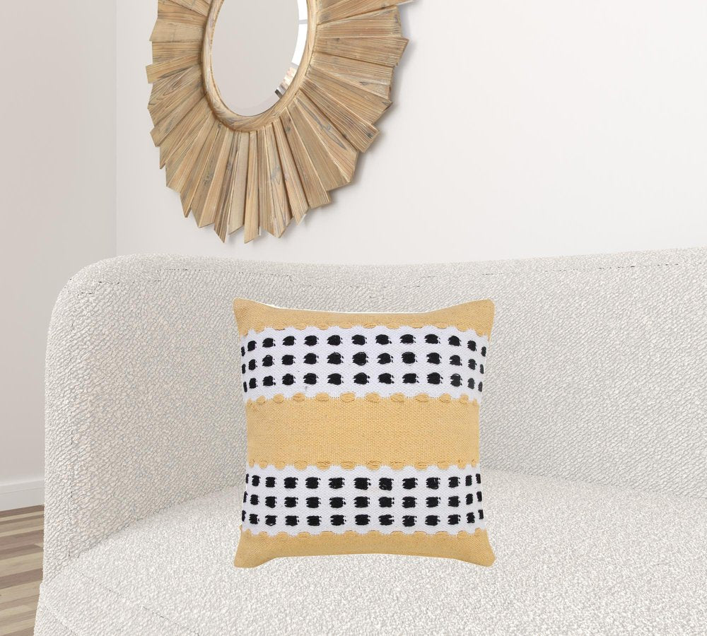 20" Black Gray and White Throw Pillow
