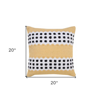 20" Black Gray and White Throw Pillow
