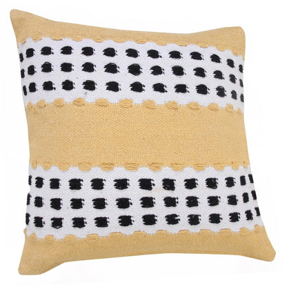 20" Black Gray and White Throw Pillow