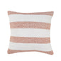 20" Orange And White Geo Striped Cotton Throw Pillow