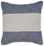 18" Blue and Ivory Throw Pillow